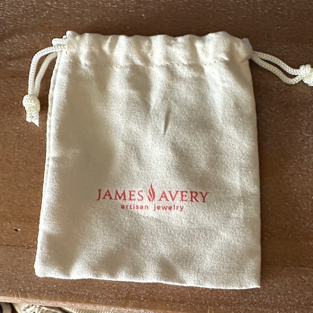 James Avery Cream Jewelry Pouch with Red Logo